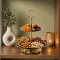 Elegant Ceramic and Metal Decorative Serving Tray | Luxury Organizer for Living Room & Vanity