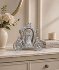 Luxury Silver Cinderella Carriage Couple Showpiece – Crystal Wedding Carriage Figurine | Romantic Home Decor Gift