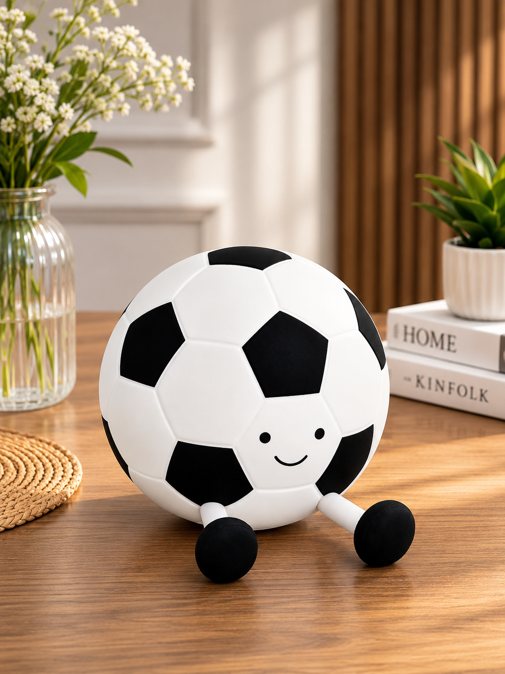 Cute Soccer Ball Silicone Night Light – Rechargeable LED Nursery Desk Lamp
