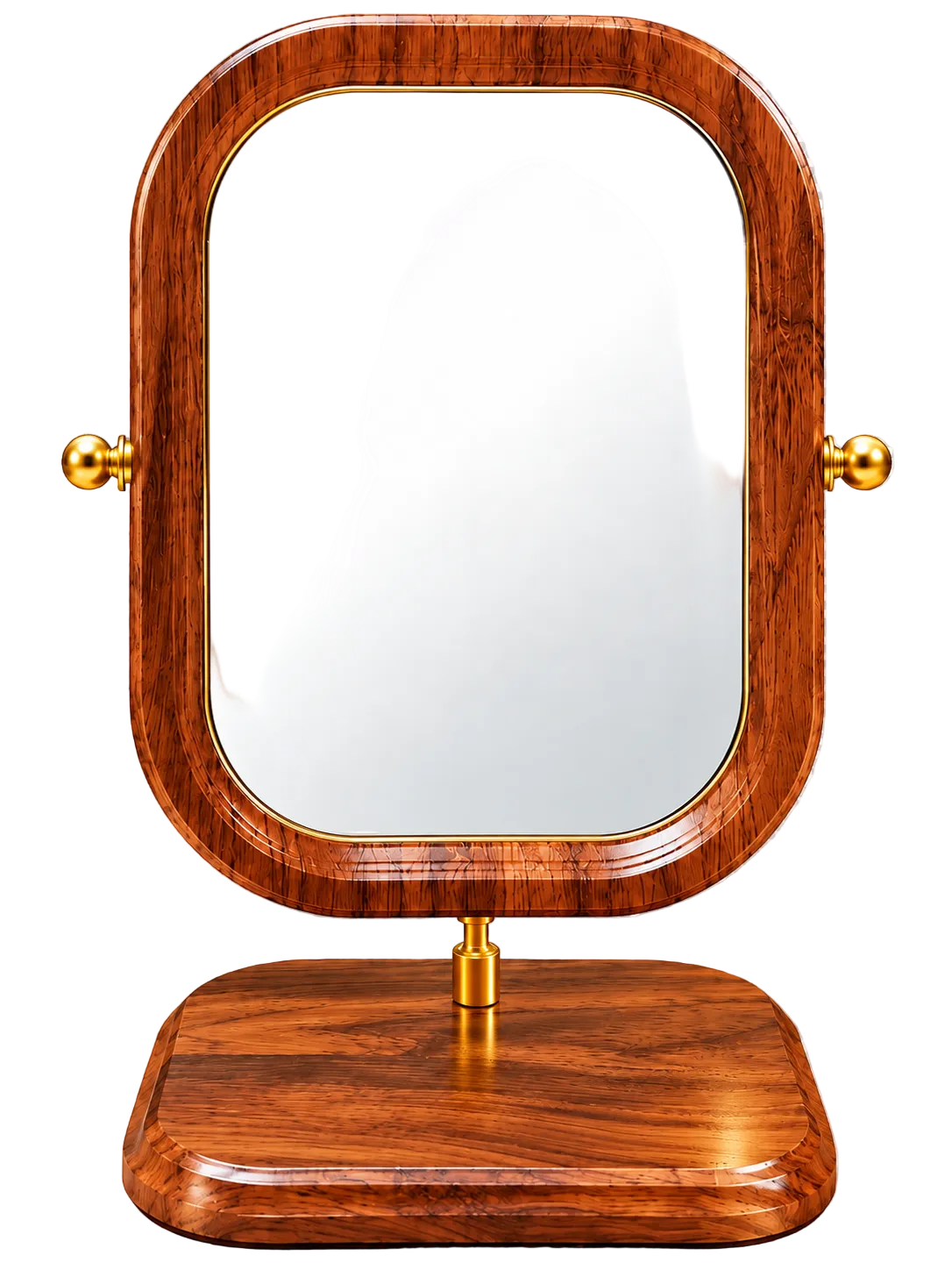 Luxury Wooden Frame Table Mirror with Gold Accents – Elegant Dressing Mirror