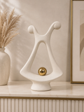 Modern Abstract Sculpture with Gold Sphere – Elegant Contemporary Home Décor