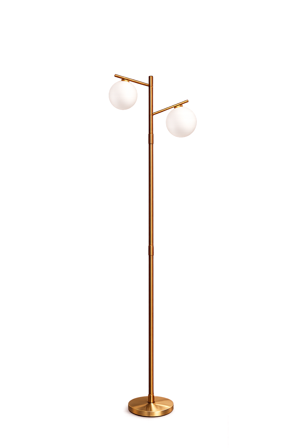 Modern Gold Double Globe Floor Lamp – Luxury Metal Standing Lamp for Living Room & Bedroom