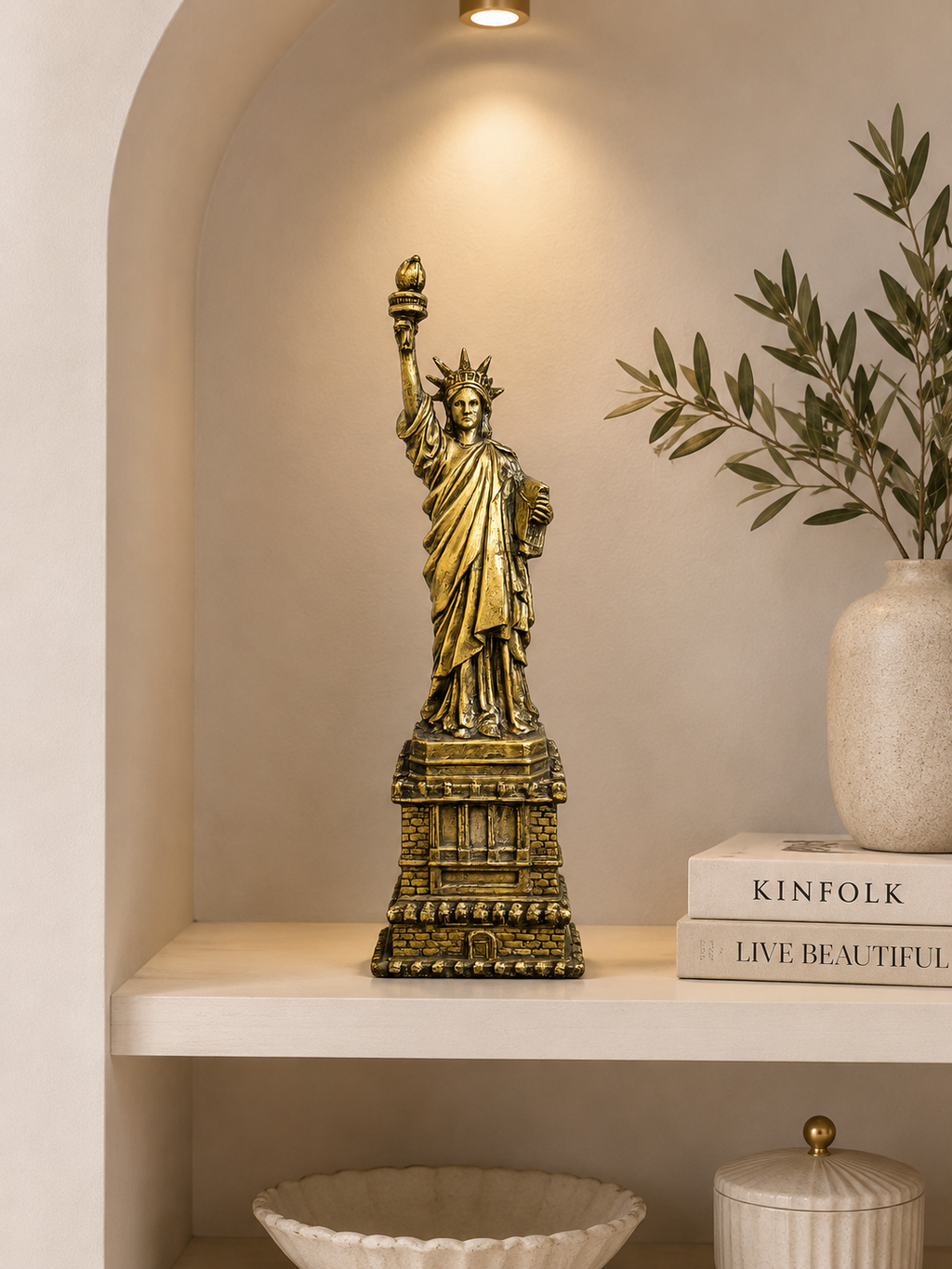 Statue of Liberty Sculpture | Gold Resin Liberty Statue | Luxury Home & Office Decor