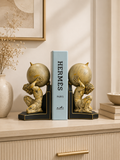 Atlas Globe Bookends – Luxury Resin Decorative Book Holder Set for Home & Office