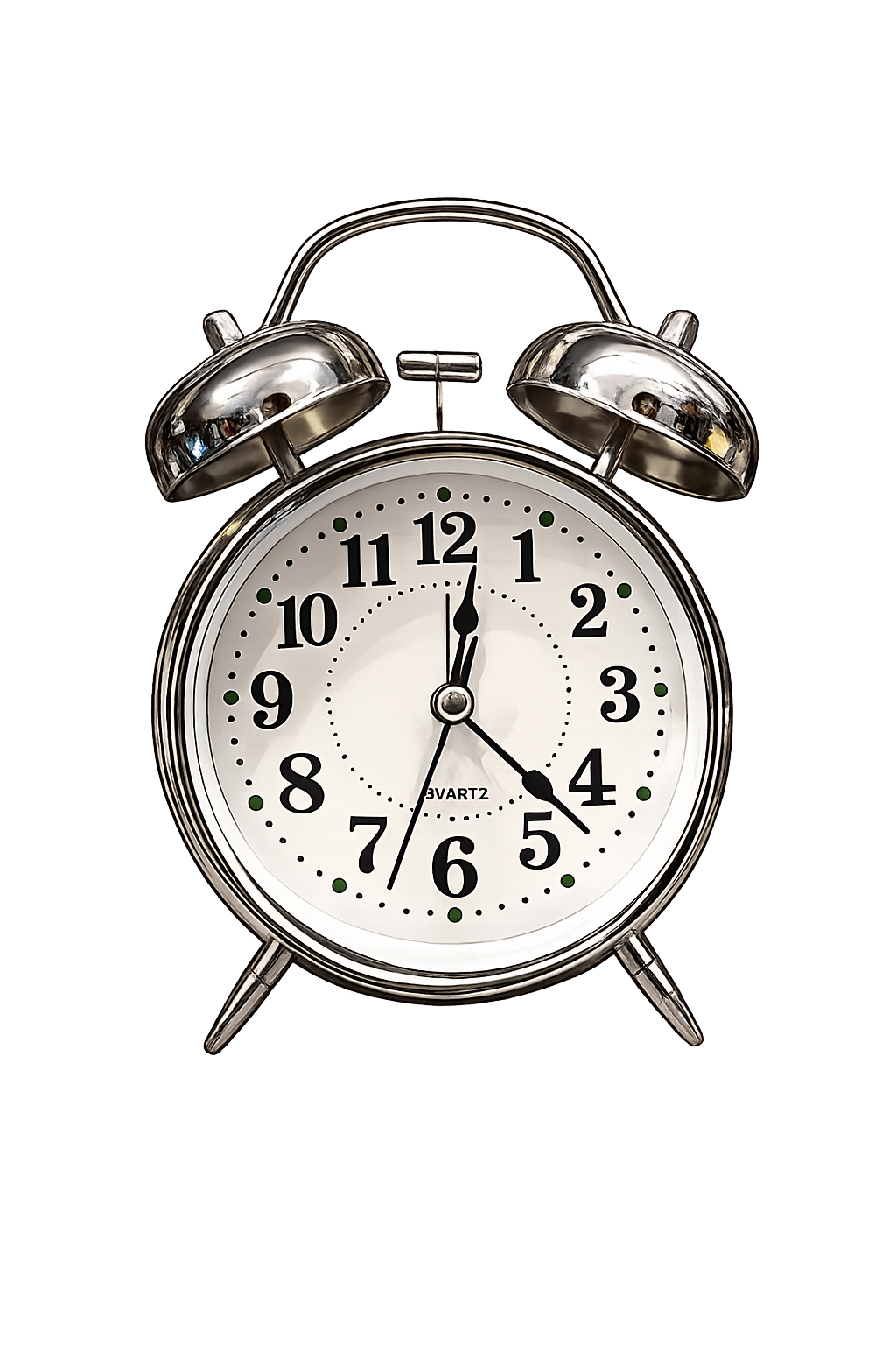 Vintage Silver Twin Bell Alarm Clock – Classic Analog Quartz Table Clock for Bedroom, Office & Home Décor