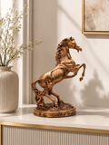 Rising Horse Resin Showpiece – Antique Bronze Horse Statue for Home & Office Décor