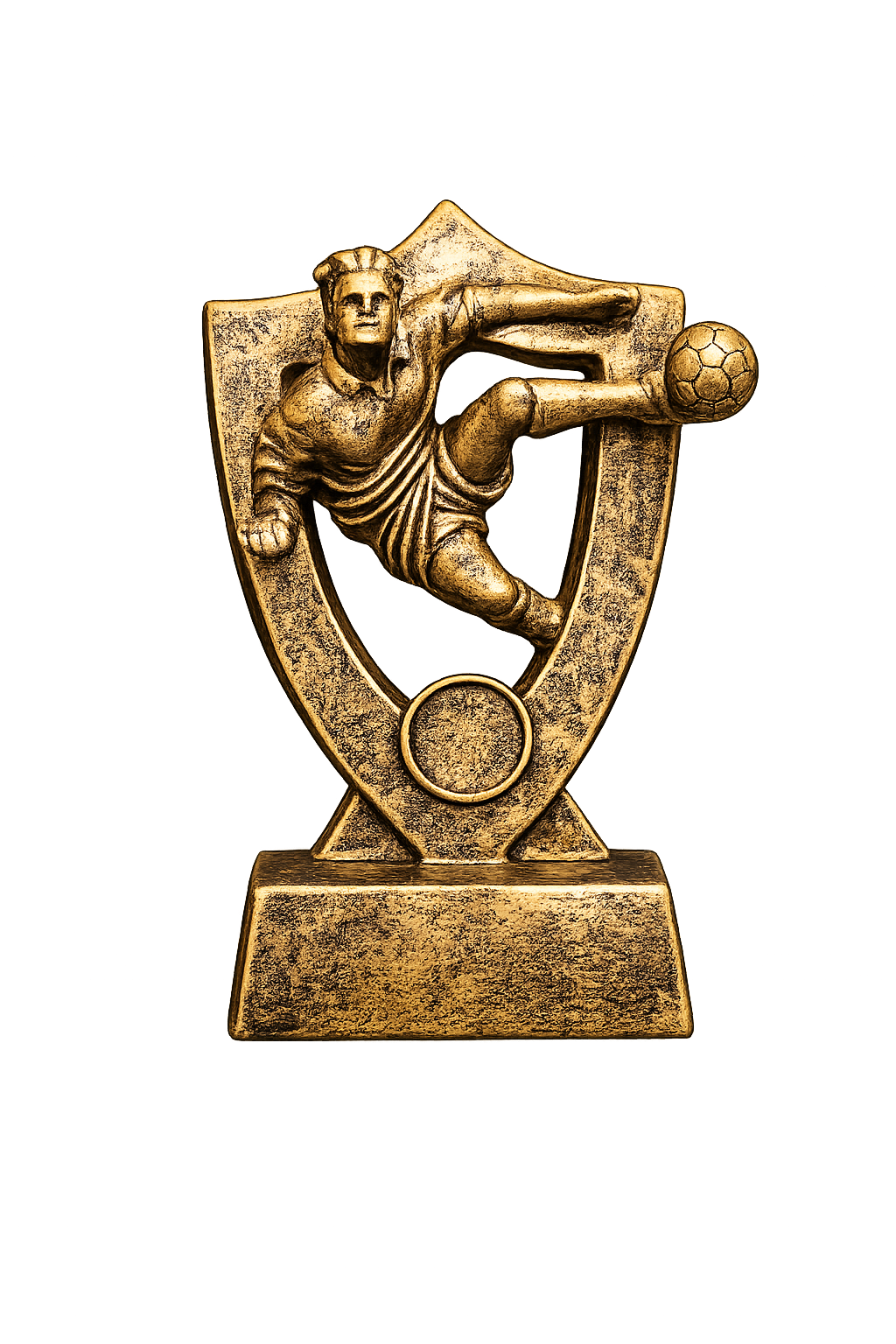 Football Player Trophy Sculpture – Antique Gold Resin Sports Award Decor for Home & Office