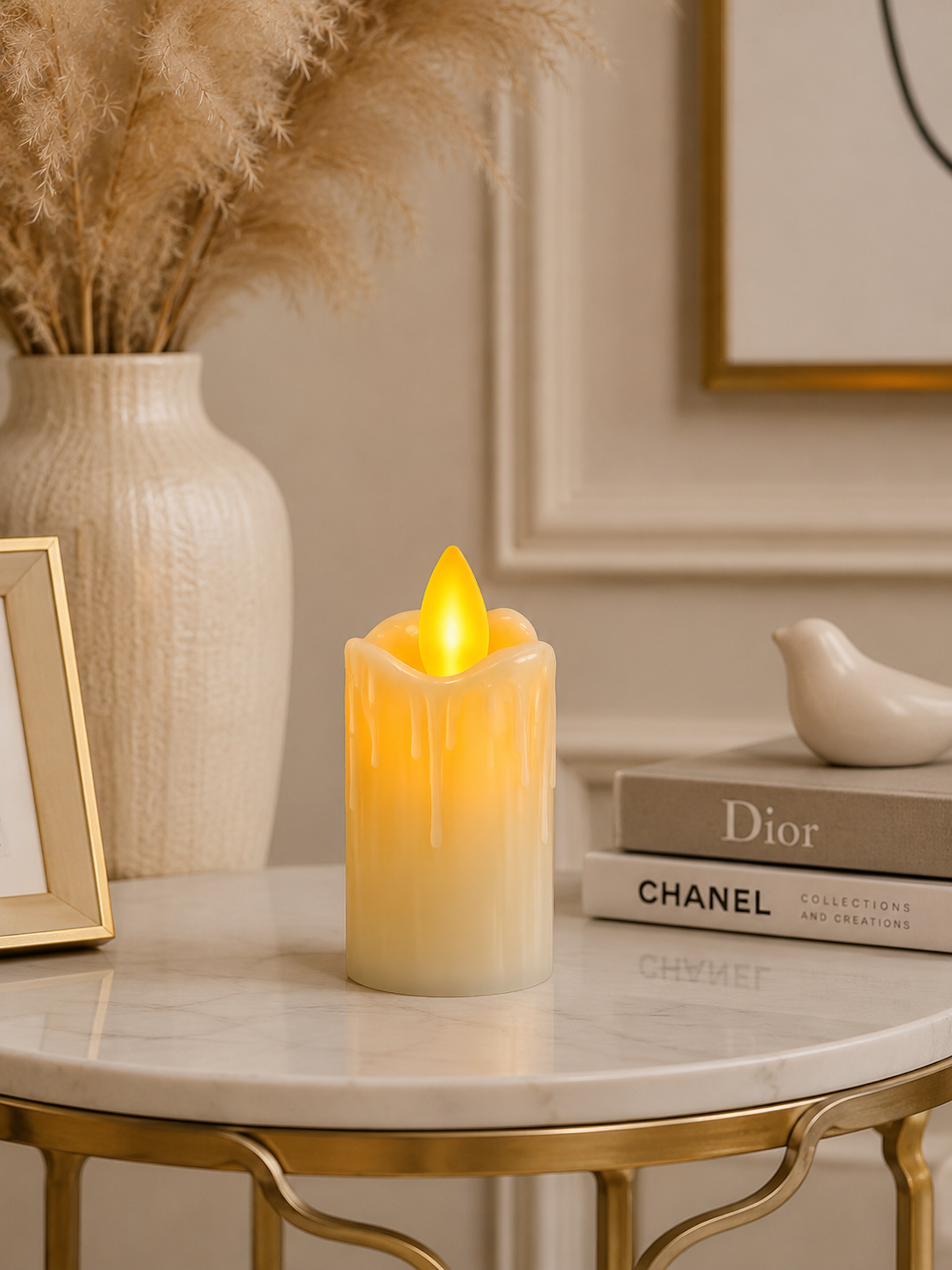 Flameless LED Pillar Candle | Realistic Flickering Wax Candle | Battery Operated Home Décor