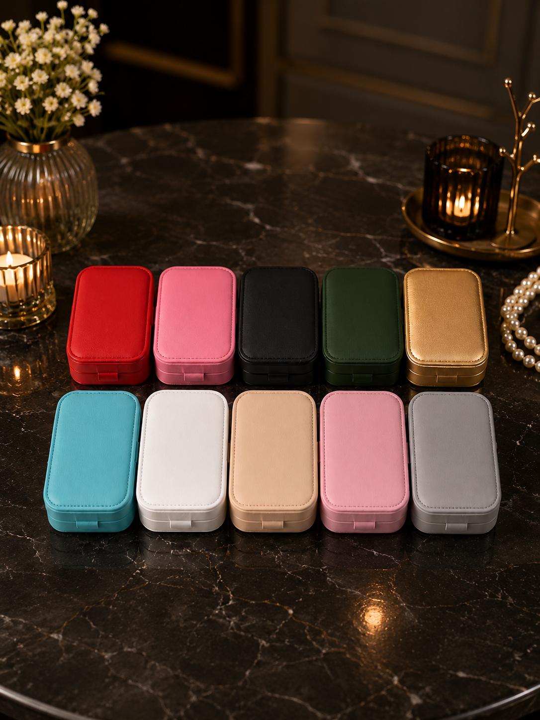 Portable Mini Travel Jewelry Box – Compact PU Leather Storage Organizer Case