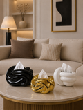 Modern Knot Ceramic Tissue Box Holder | Luxury Decorative Tissue Cover for Coffee Table, Living Room & Office