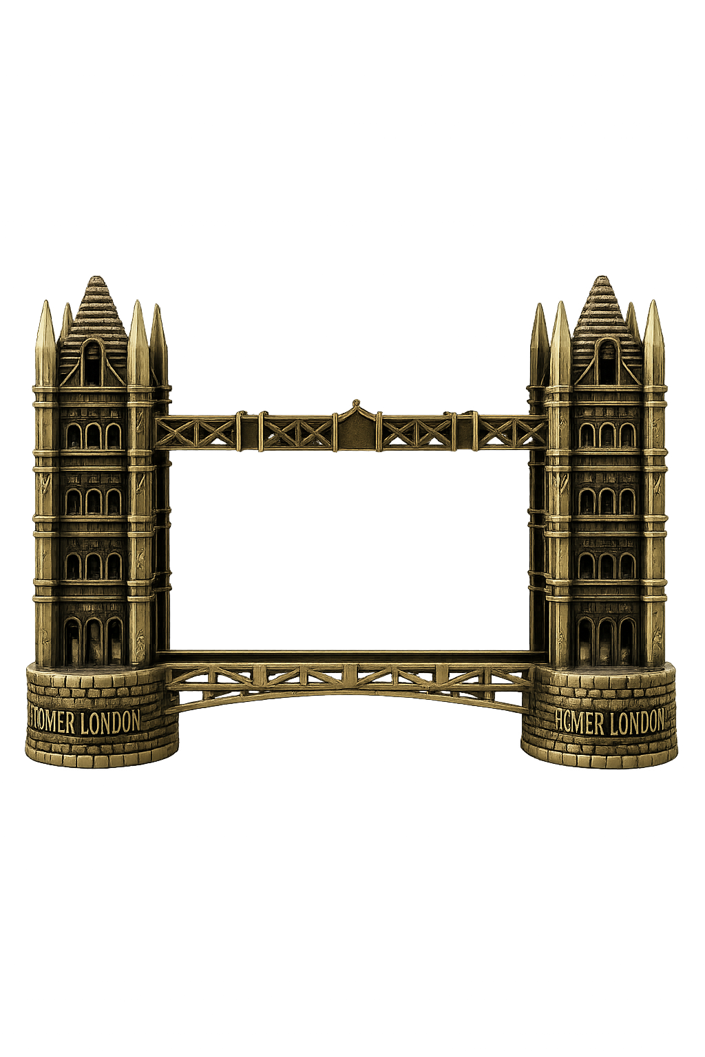 Tower Bridge London Decorative Showpiece | Antique Gold Metal Landmark Sculpture