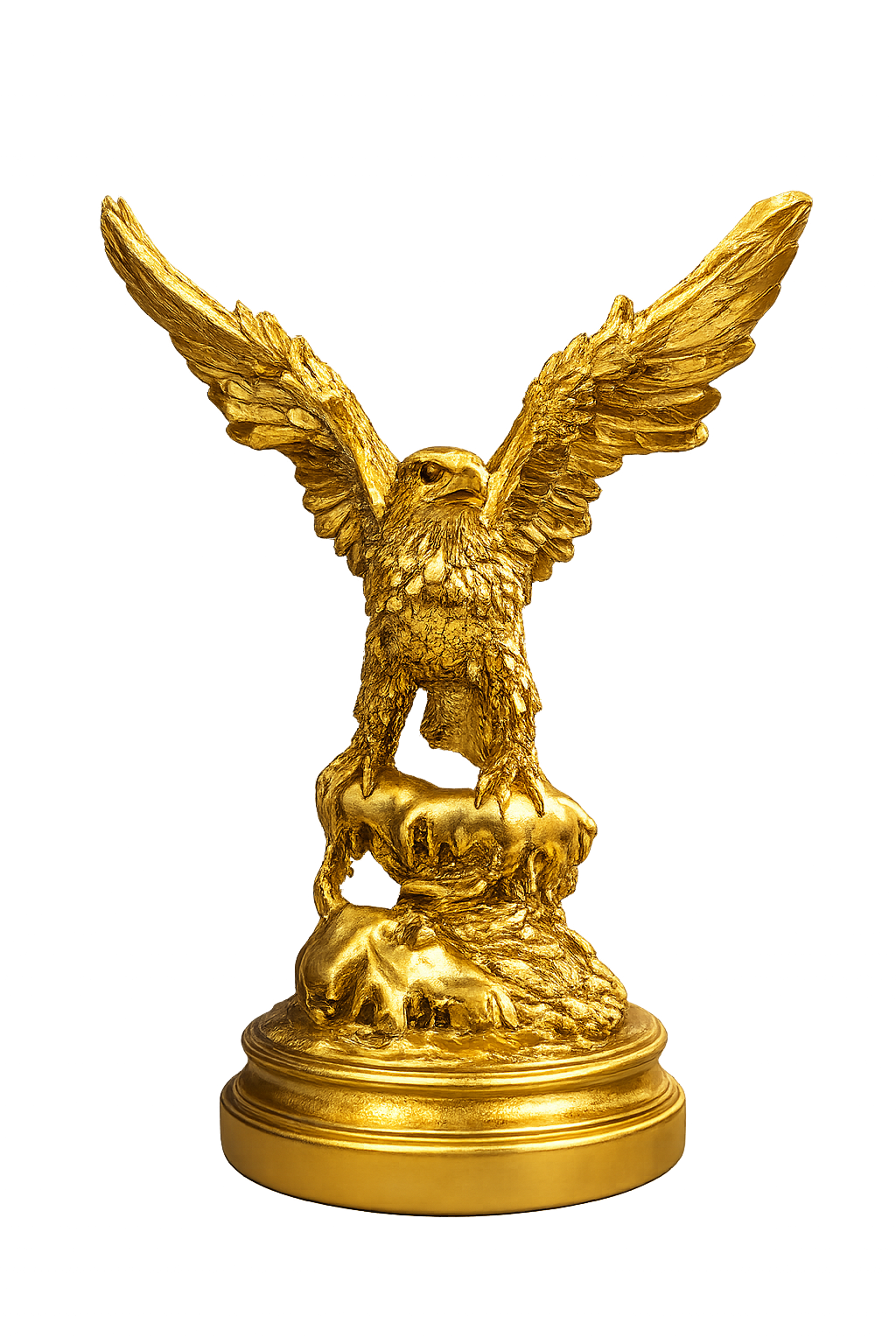 Golden Eagle Resin Sculpture | Luxury Eagle Statue with Spread Wings | Premium Home & Office Décor Showpiece