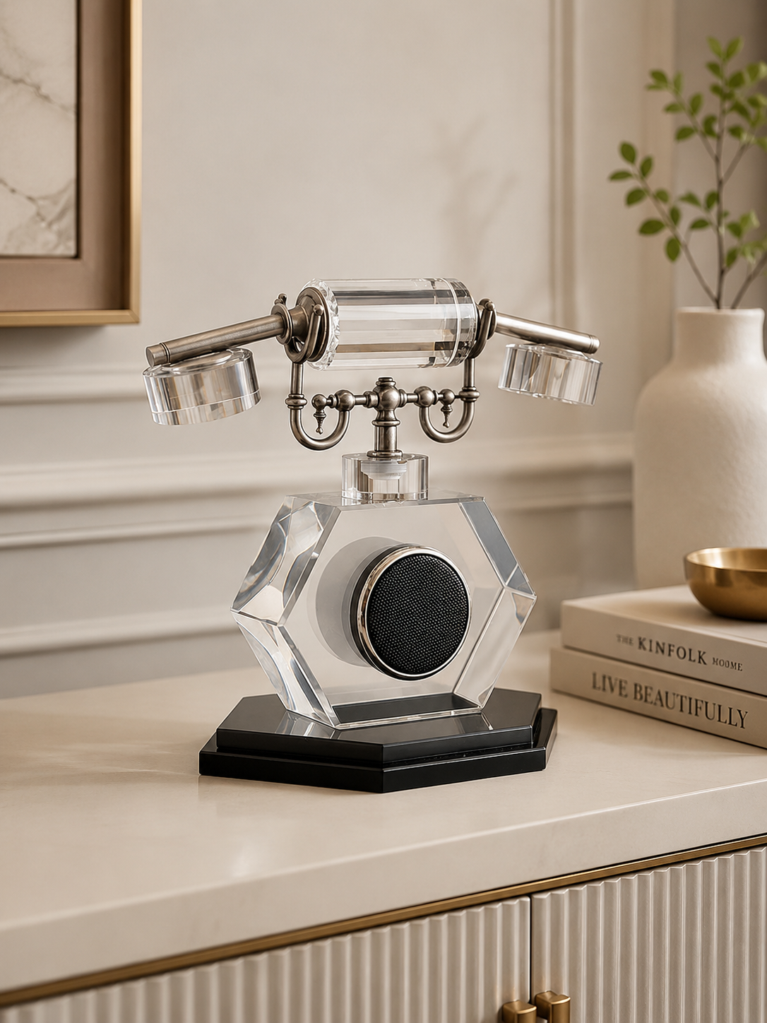 Luxury Crystal Gavel Decorative Showpiece – Premium Office Desk & Executive Table Decor