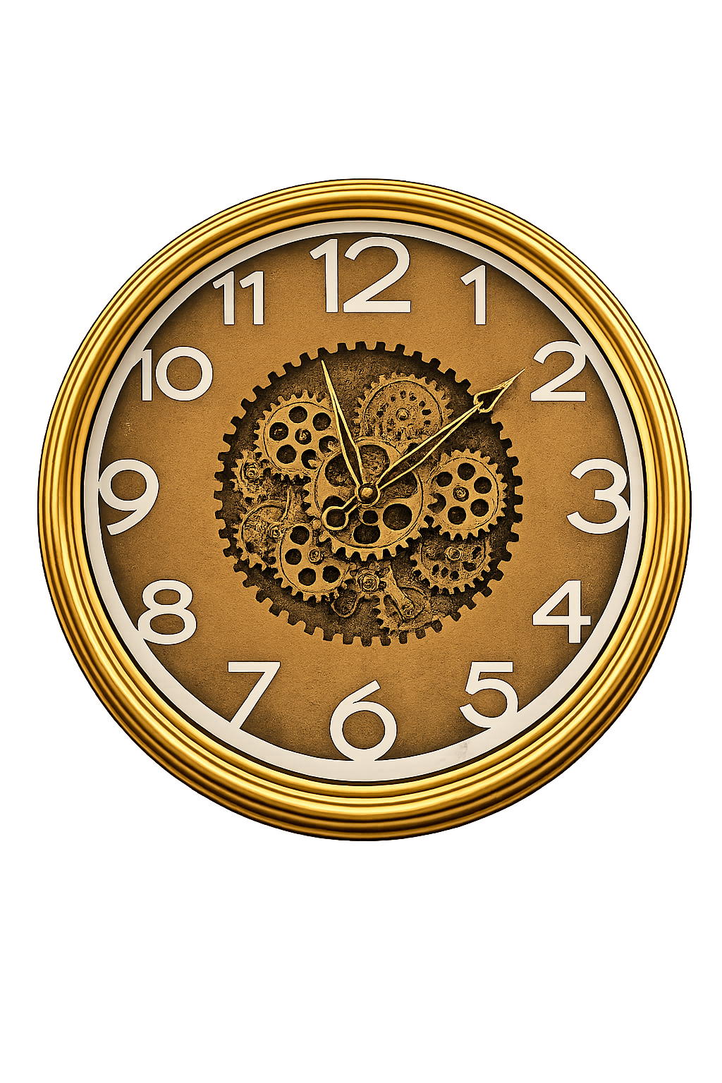 Luxury Gold Gear Wall Clock | Modern Decorative Silent Wall Clock | Premium Home & Office Décor