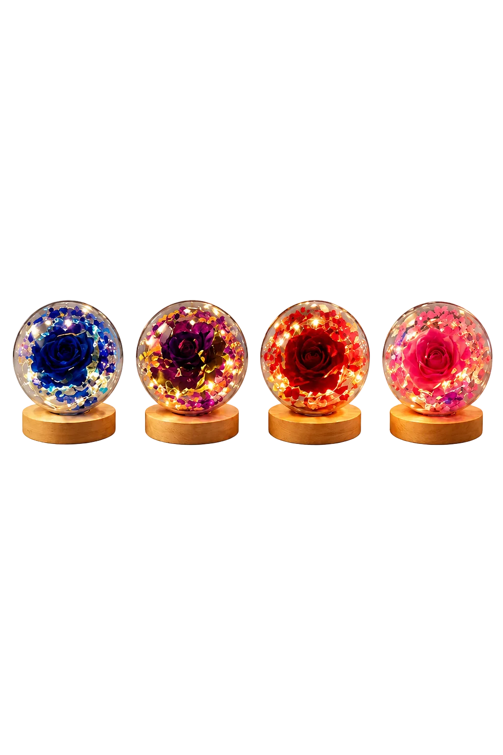 Enchanted Eternal Rose Mini Flower Lamp – Reusable LED Globe Ambiance Night Light
