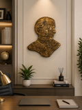 Quaid-e-Azam Muhammad Ali Jinnah Gold-Tone Sculptural Wall Decor