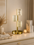 Modern 3-Light LED Table Lamp | Gold Metal Base | Luxury Decorative Bedside Lamp