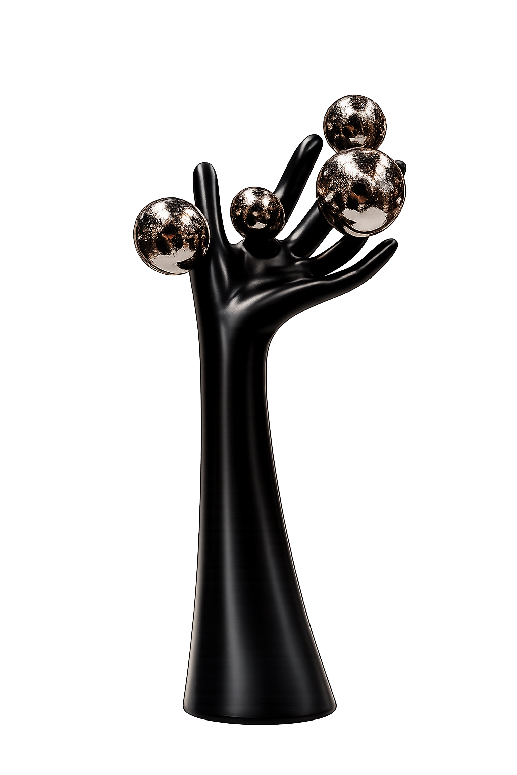 Modern Abstract Hand Sculpture with Metallic Spheres – Luxury Resin Decorative Accent for Home & Office