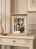 Decorative Wooden Wall-Mounted Key Holder Cabinet with Forest House Design