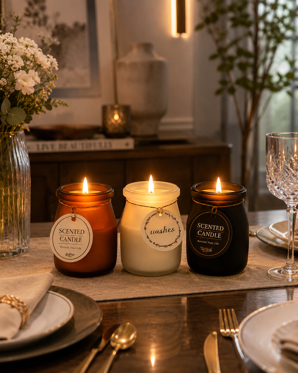 Luxury Scented Glass Jar Candle
Premium Home Fragrance Candle
Elegant Decor