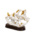 Fiber Horse Luxury Running Horses Sculpture – Elegant Resin Family of Three Horse Statue for Home, Office, & Hotel Decor, Perfect Premium Gift Item