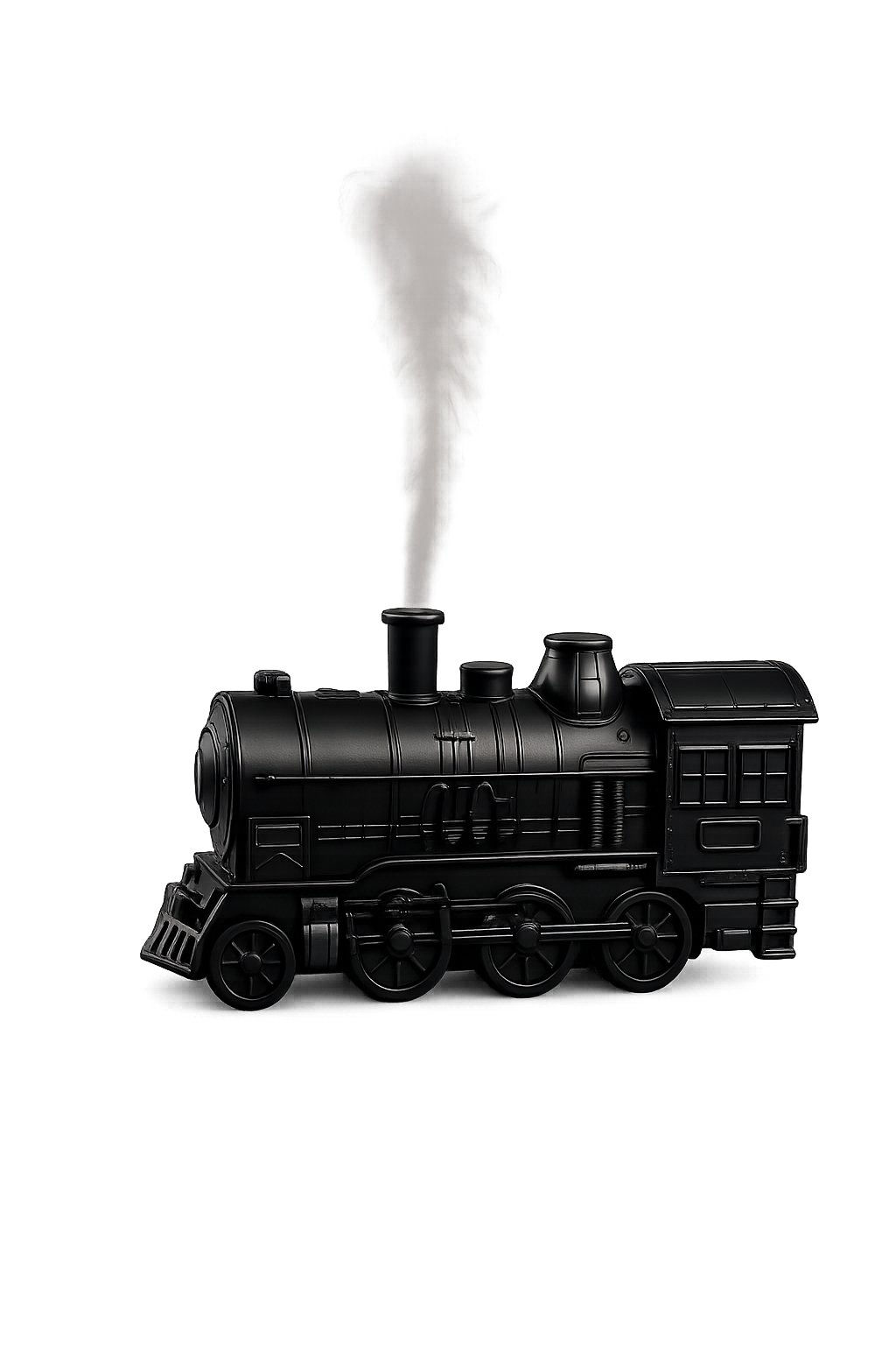 Vintage Steam Train Aroma Diffuser Humidifier with Realistic Smoke Effect | Ultrasonic Essential Oil Diffuser | Black Decorative Home Décor