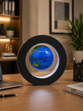Premium Floating Magnetic Globe with LED Light | Rotating Levitation World Globe with Modern Circular Display Stand