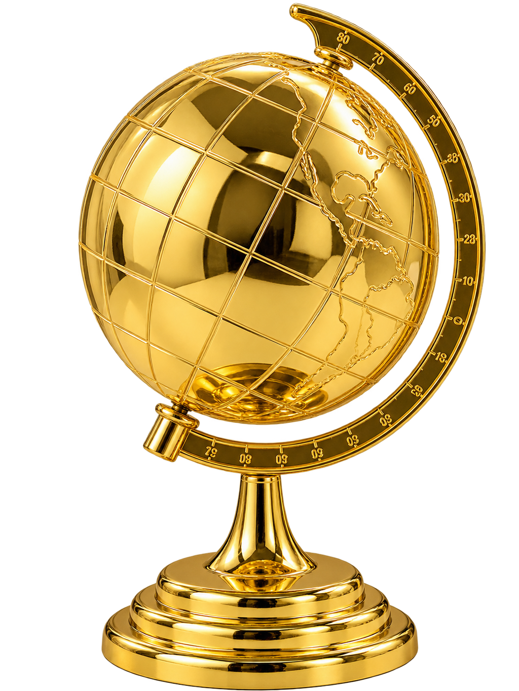 Luxury Golden Rotating Globe – Elegant Decorative World Globe for Home & Office | Premium Tabletop Décor