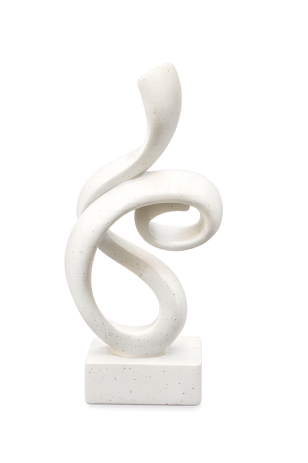 Modern Abstract White Spiral Sculpture – Minimalist Resin Table Decor