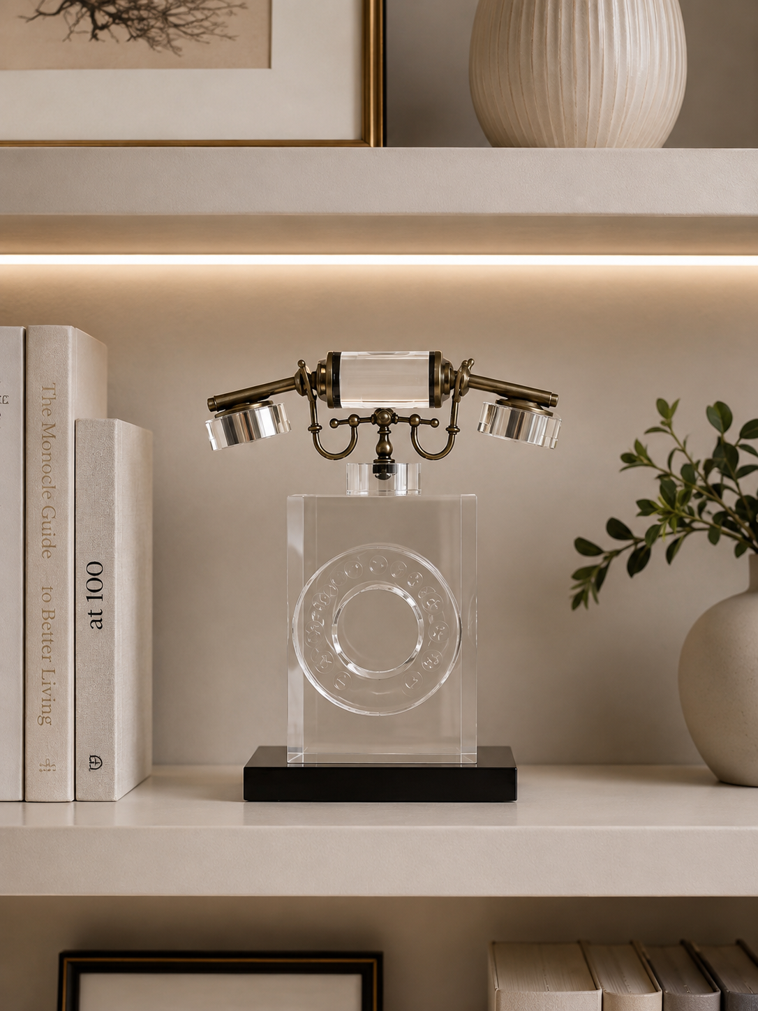 Luxury Crystal Vintage Telephone Decorative Showpiece