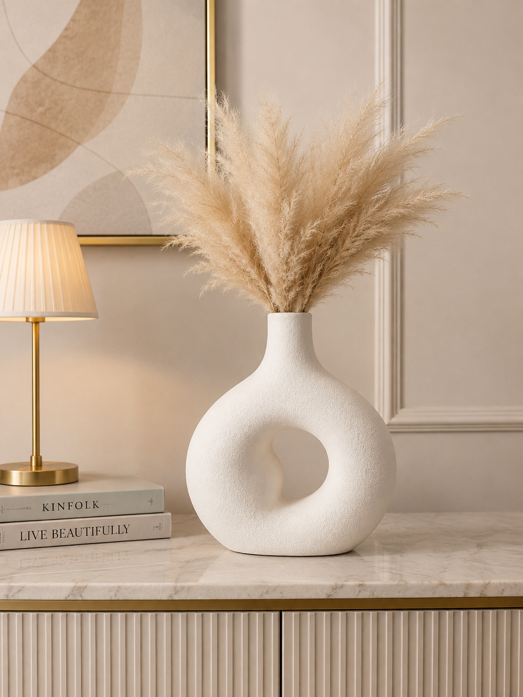 Modern Abstract Hollow Ceramic Vase | Minimalist Decorative Flower Vase | Luxury Home Décor