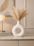 Modern Abstract Hollow Ceramic Vase | Minimalist Decorative Flower Vase | Luxury Home Décor