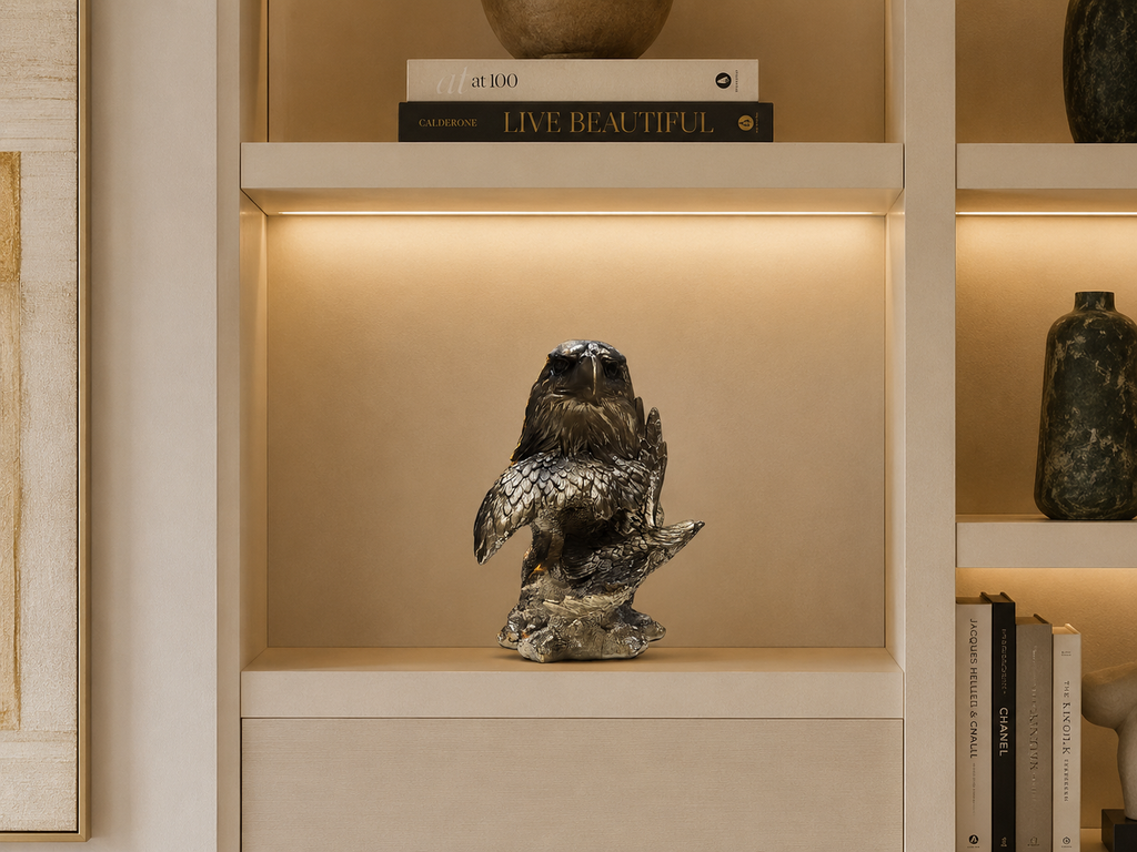 Majestic Eagle Resin Sculpture – Luxury Bronze Finish Decorative Tabletop Statue