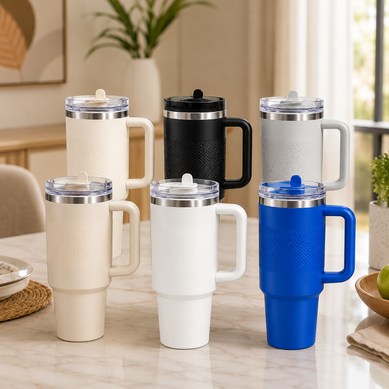 HydroFresh: Large Capacity Dual-Texture Insulated Tumbler with Handle