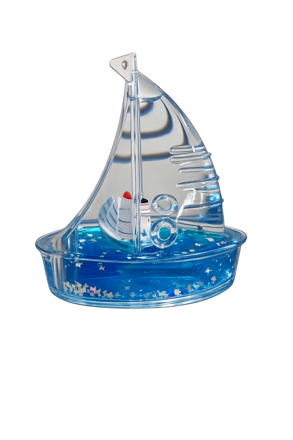 Sailboat Liquid Cruise Ship Paperweight
