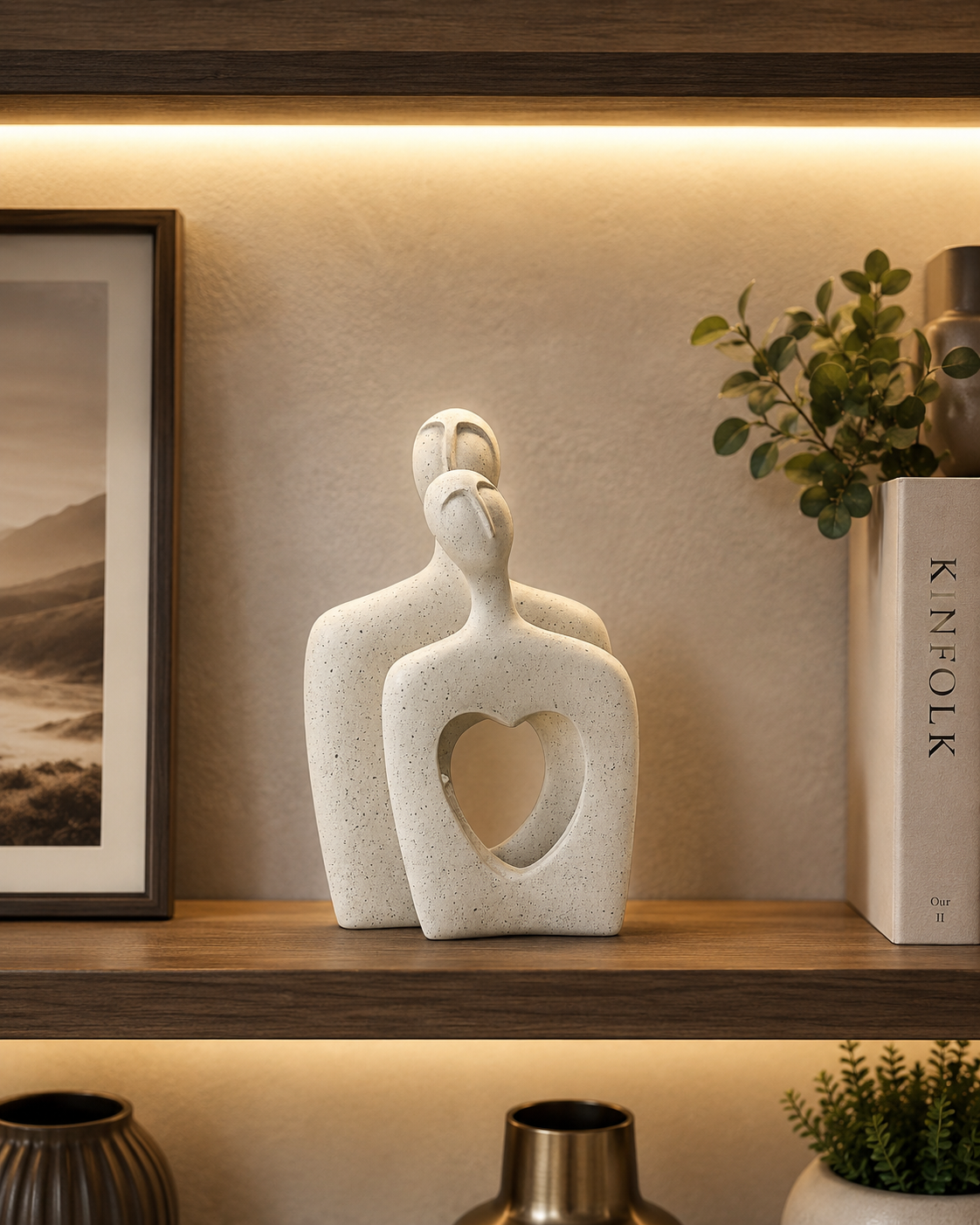 Couple Love Sculpture Set | Modern Resin Home Décor Showpiece