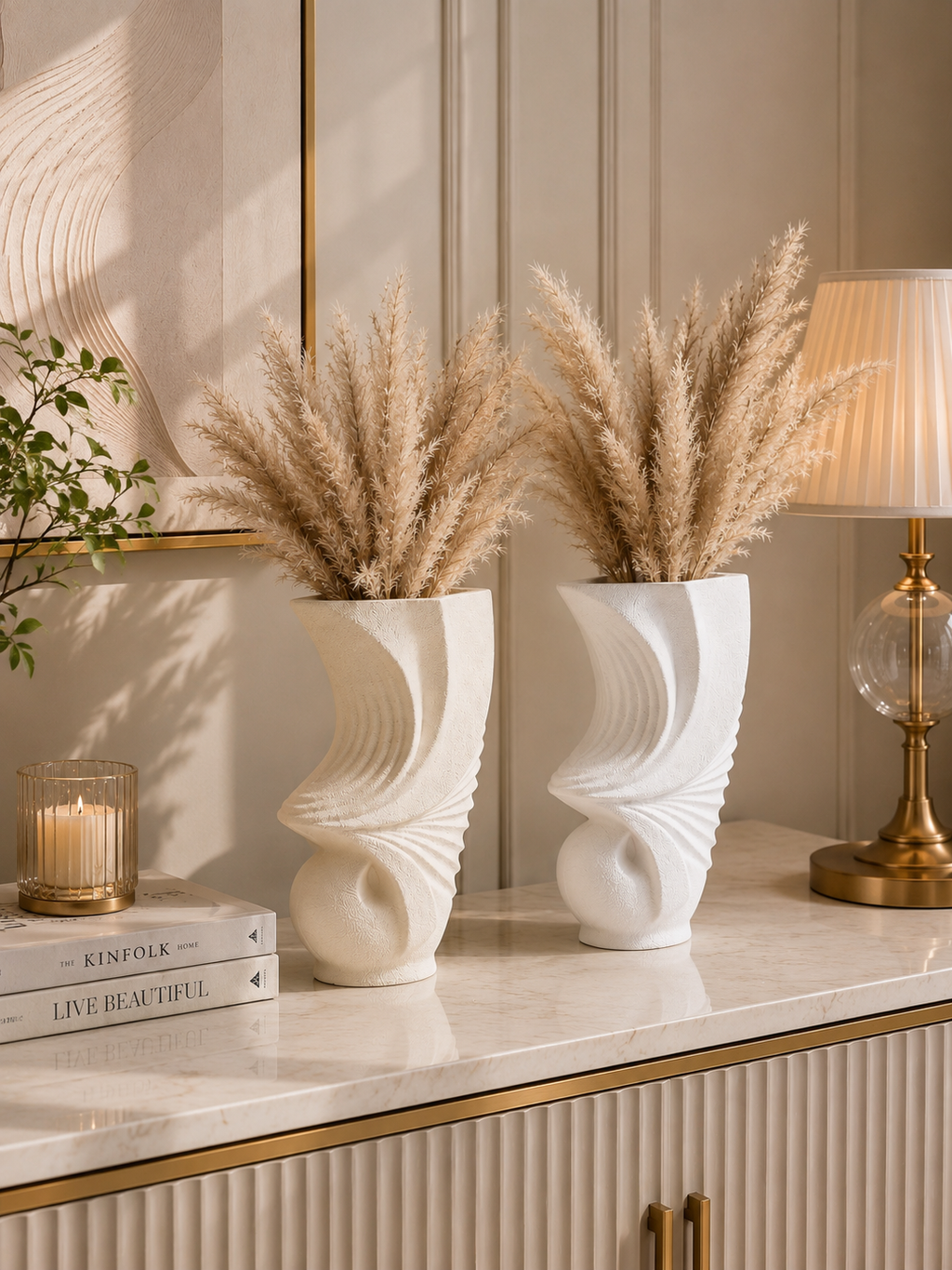 Modern Abstract Resin Vase | Sculptural Decorative Flower Vase | Minimalist Home Décor