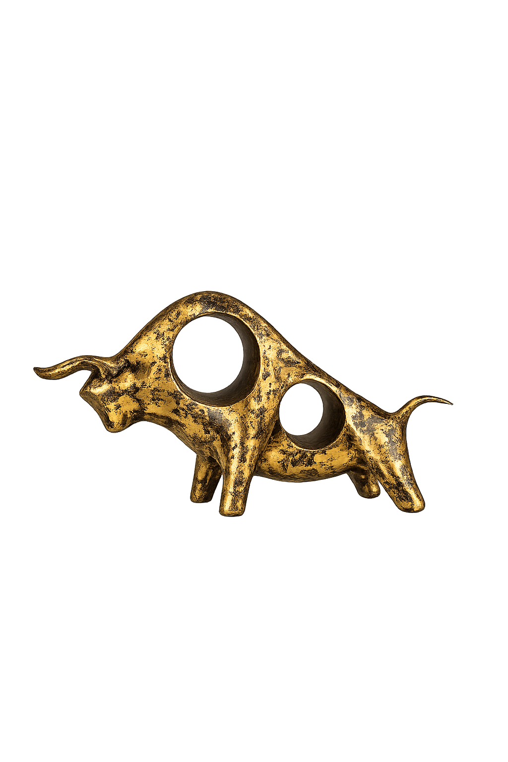 Abstract Golden Bull Sculpture | Modern Resin Bull Statue | Luxury Animal Showpiece for Home & Office Décor