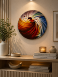 Whirling Dervish Round Wall Art | Islamic Sufi Canvas Wall Decor | Modern Circular Wall Painting