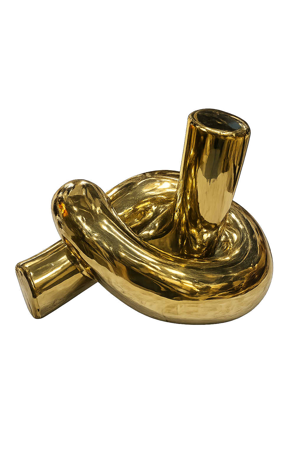 Modern Gold Knot Ceramic Sculpture – Luxury Abstract Decorative Showpiece for Home & Office