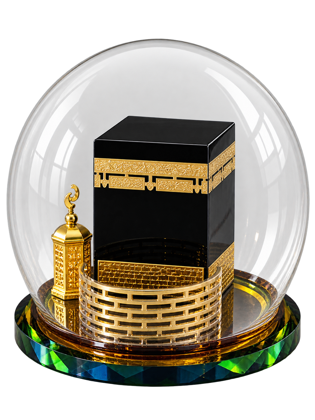 Luxury Kaaba Crystal Dome Decorative Showpiece – Premium Islamic Home Décor