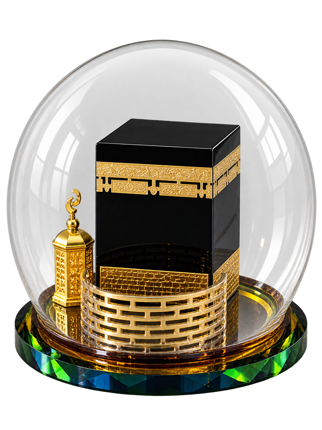Luxury Kaaba Crystal Dome Decorative Showpiece – Premium Islamic Home Décor
