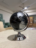 Luxury Black & Gold World Globe with Chrome Stand – Decorative Tabletop Globe