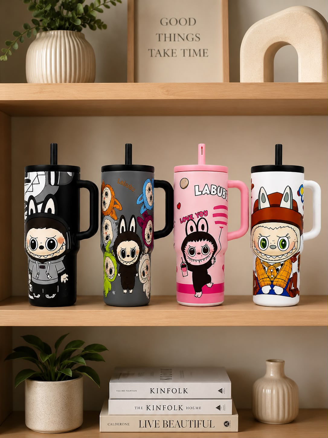 Labubu Summer Chill: Premium SUS 304 Insulated Tumbler with Straw & Handle