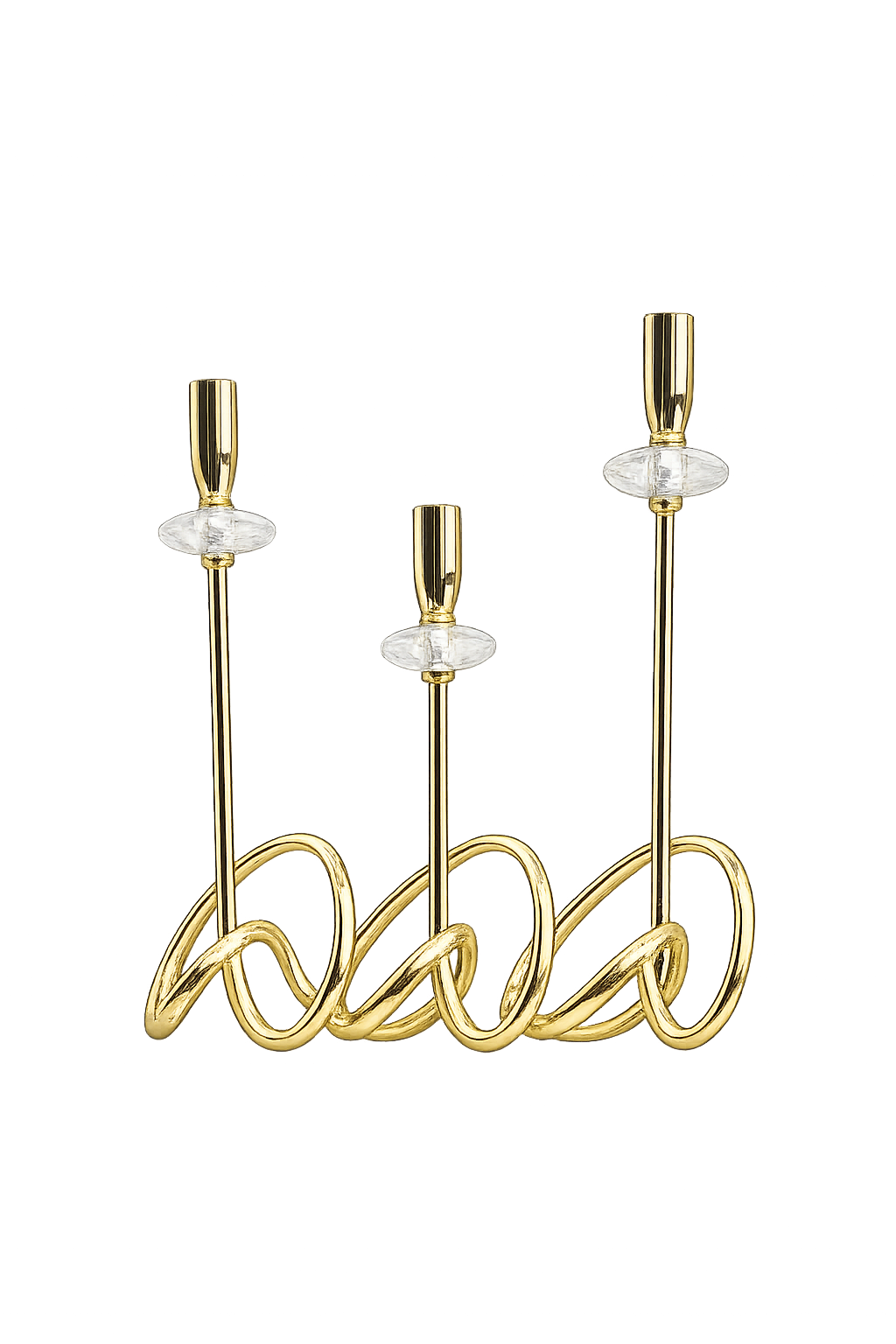 Luxury Gold Spiral Taper Candle Holder Set – Modern Metal Decorative Candle Stand (Set of 3)