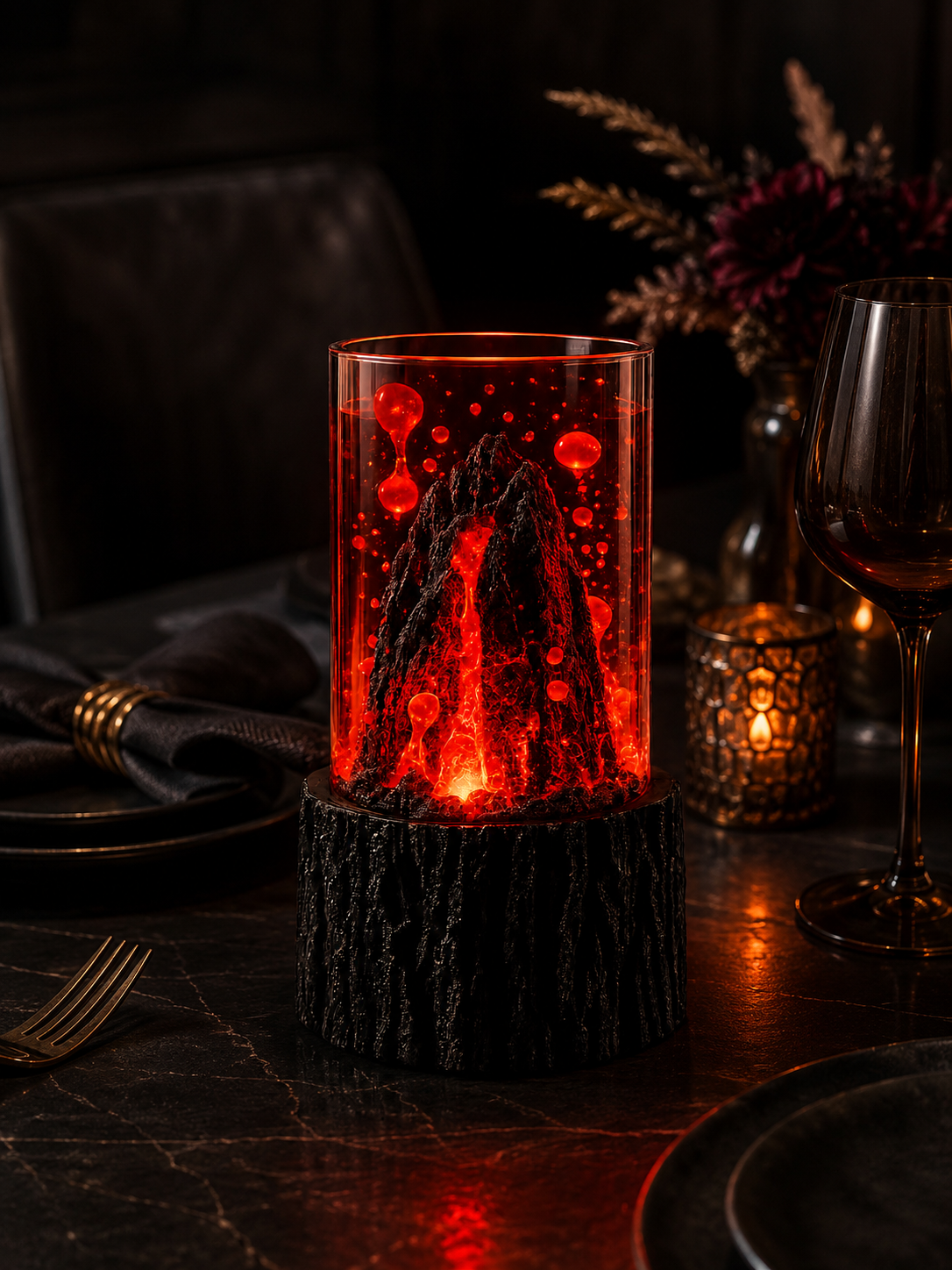 Volcano Eruption Lava Lamp – Realistic Moving Lava Motion Night Light