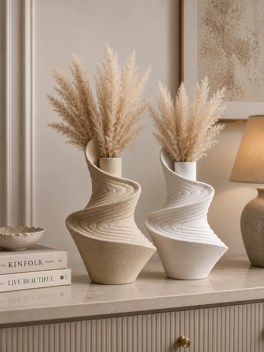 Modern Spiral Resin Vase | Abstract Decorative Flower Vase | Minimalist Home Décor