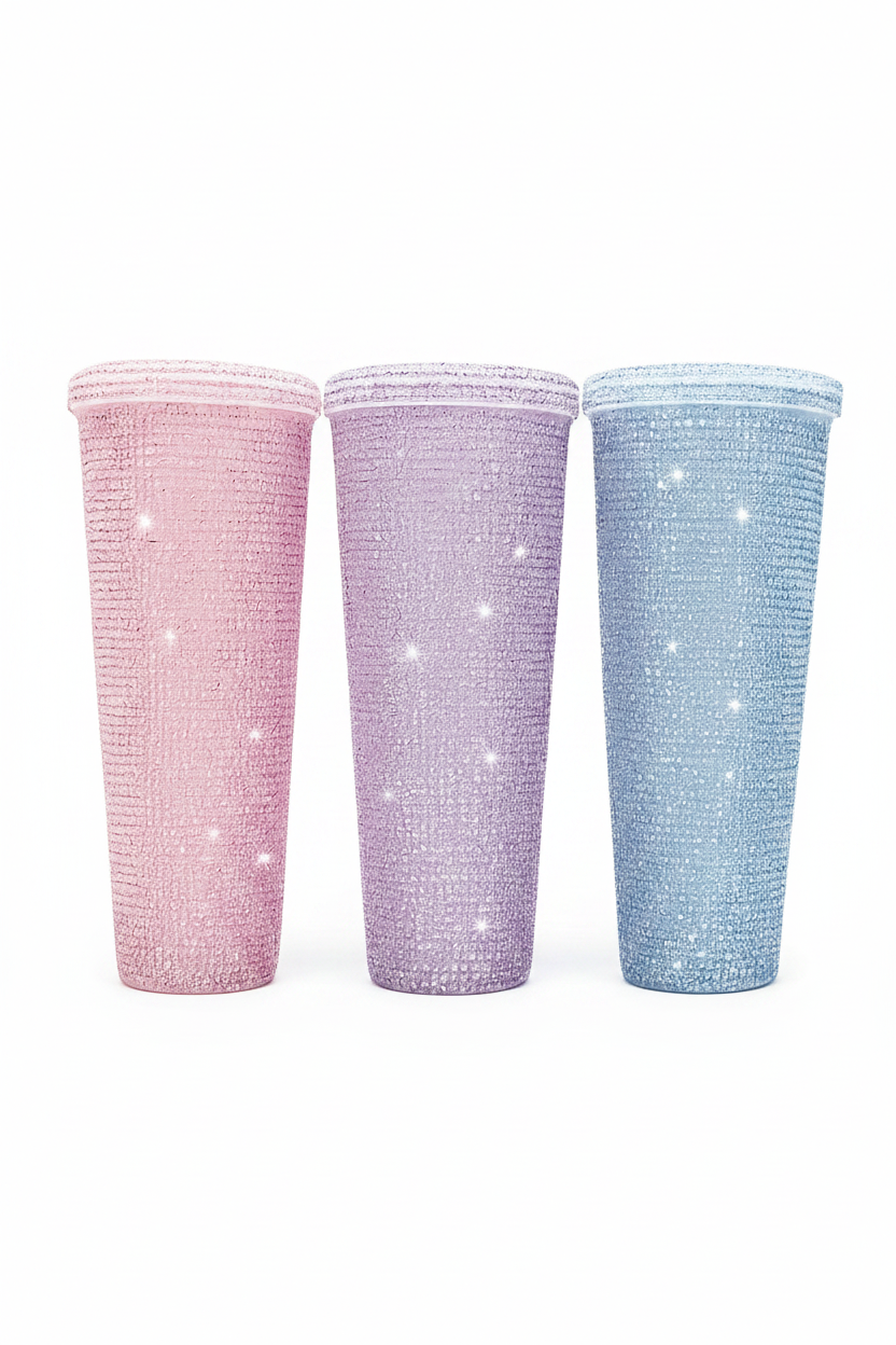 Sparkle Every Sip Full-Rhinestone Sipper Tumbler – Bling Diamond Studded Water Bottle