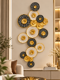 Luxury Black, White & Gold Floral Wall Art – Modern Decorative Metal Flower Décor