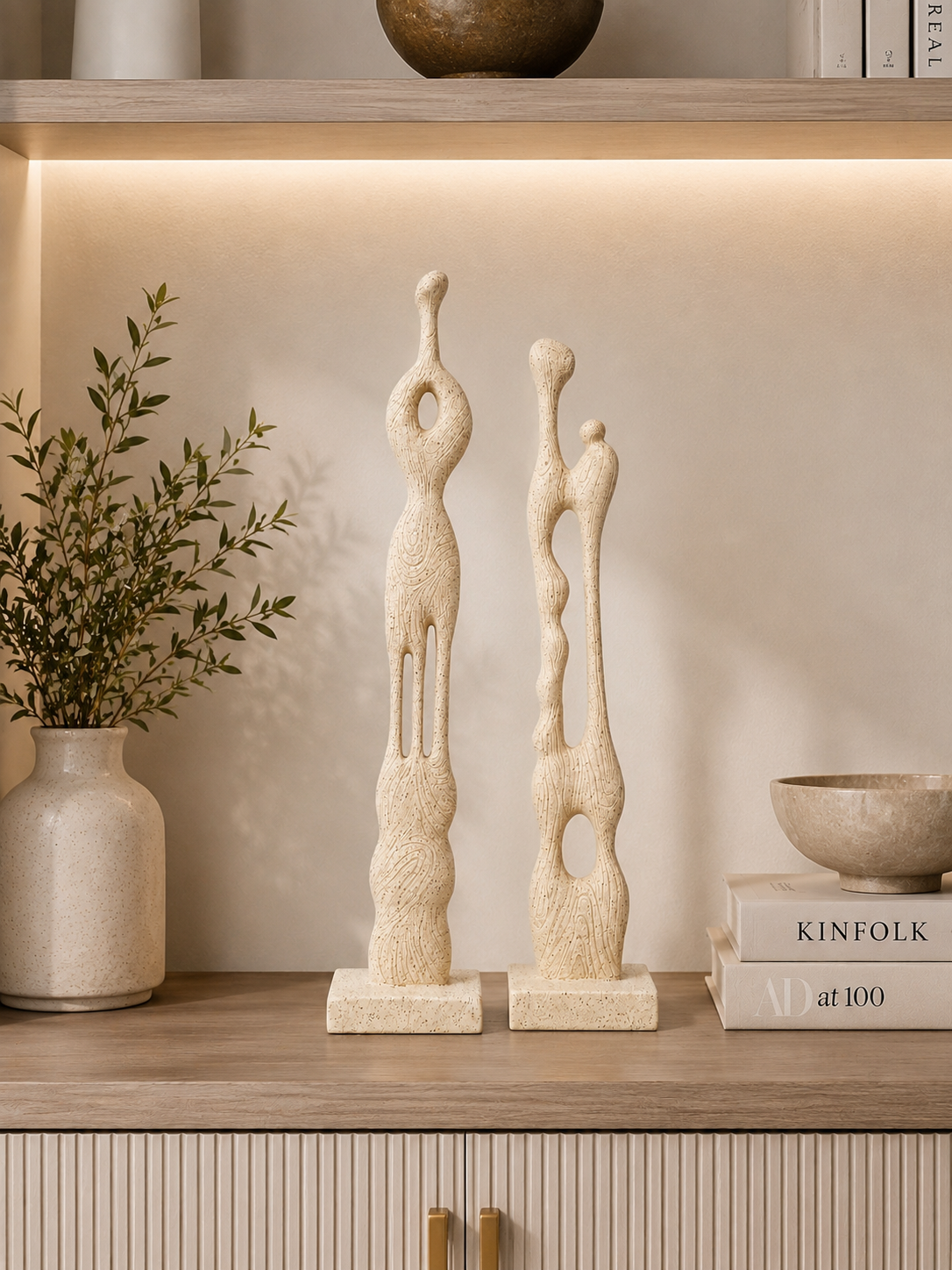 Abstract Human Figure Sculpture Set – Modern Nordic Resin Home Décor (Set of 2)
